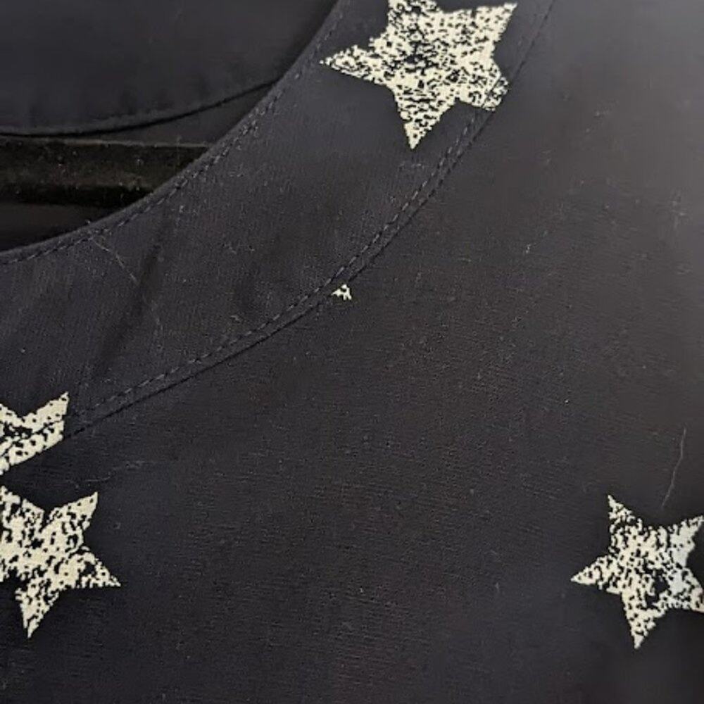 Style & Co NWT 100% Navy Star Lace Front Tunic Size XL - Picture 7 of 9